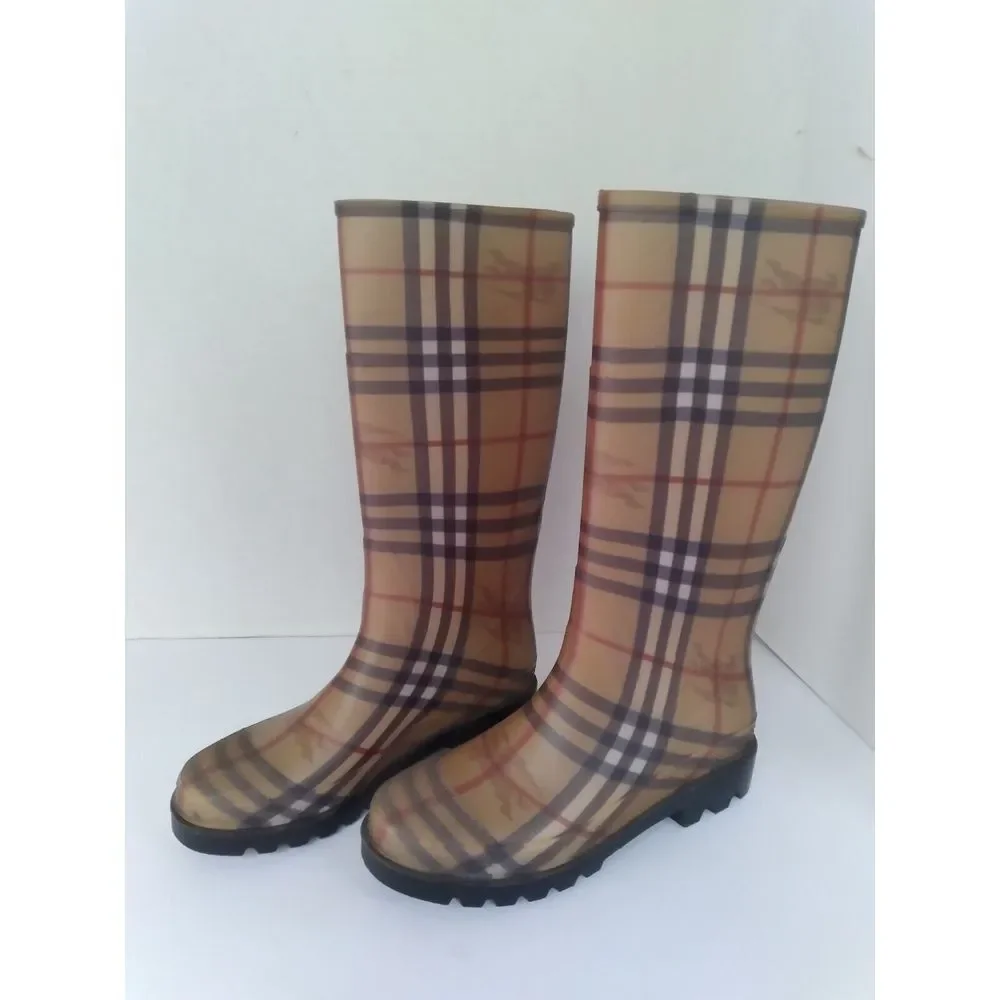 Burberry Classic Nova Check Rain Boots‎ Rubber Wellington Boots - Picture 7 of 8